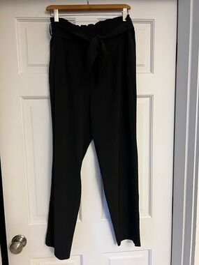 Athleta Skyline Black Paperbag Pants with Tie Waist